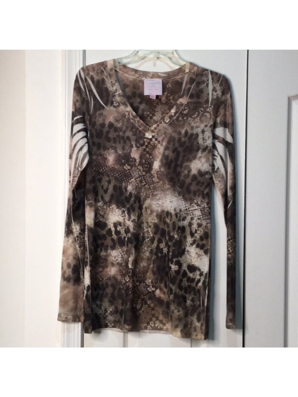 Romeo and Juliet L long sleeve pattern t brown